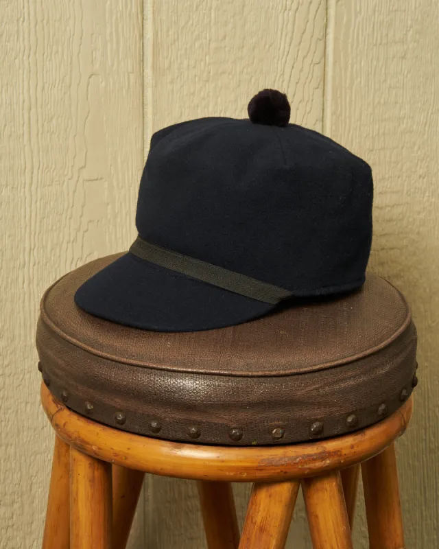 Boothbay Cap in Navy Melton Wool sold by Quaker Marine Supply