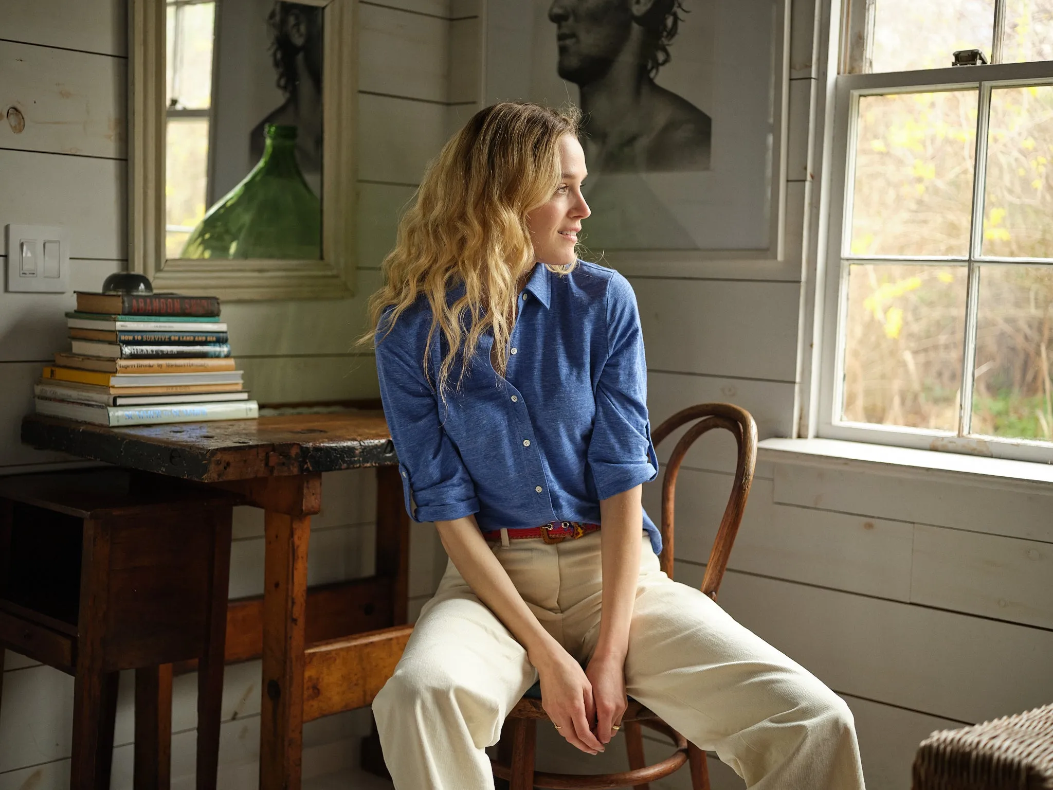 Cotton/Linen Avalon Knit Top in Atlantic Blue sold by Quaker Marine Supply product image thumbnail 5