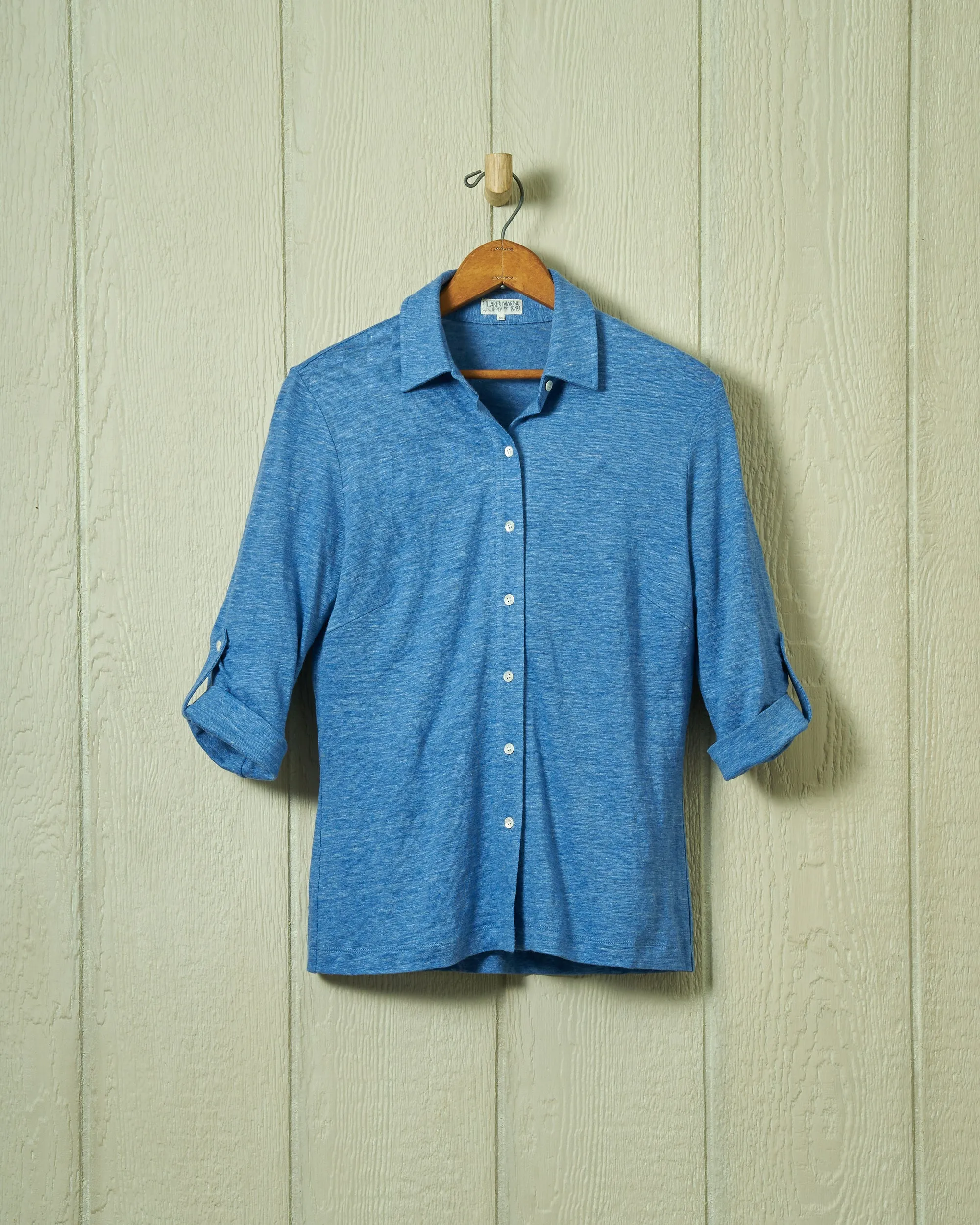 Cotton/Linen Avalon Knit Top in Atlantic Blue sold by Quaker Marine Supply