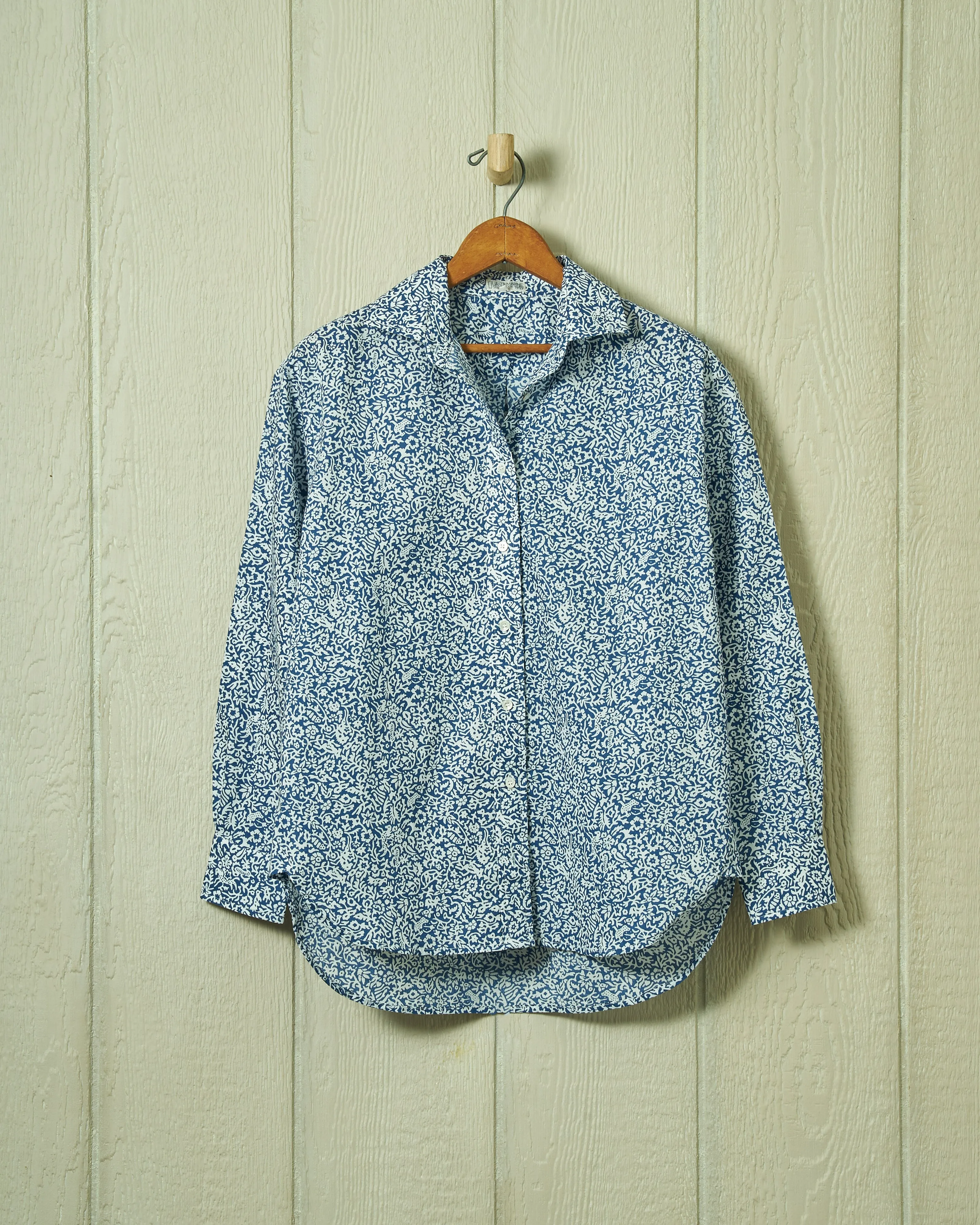 Women's Point Collar Blouse in Navy Summer Floral sold by Quaker Marine Supply product image thumbnail 2