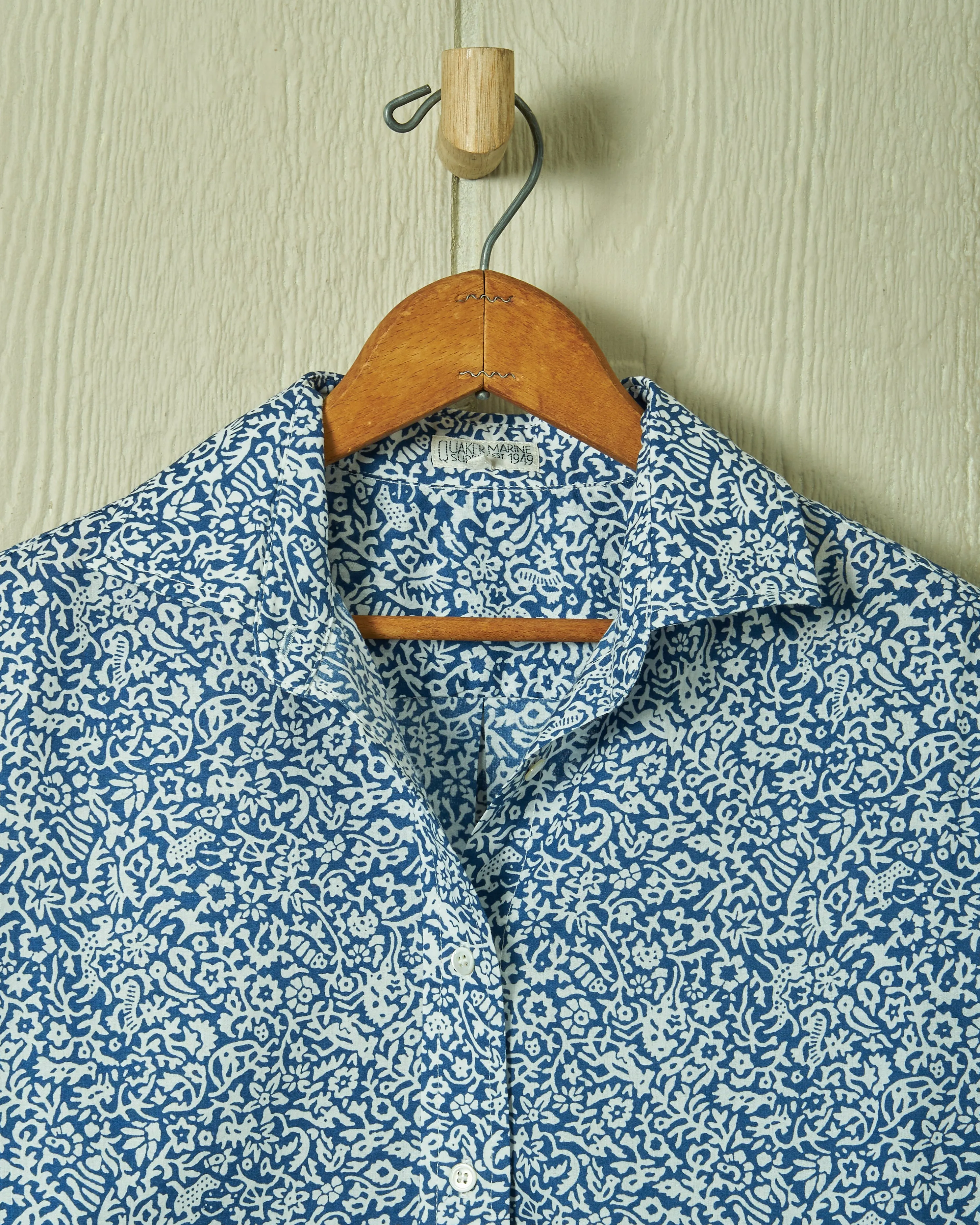 Women's Point Collar Blouse in Navy Summer Floral sold by Quaker Marine Supply product image thumbnail 4
