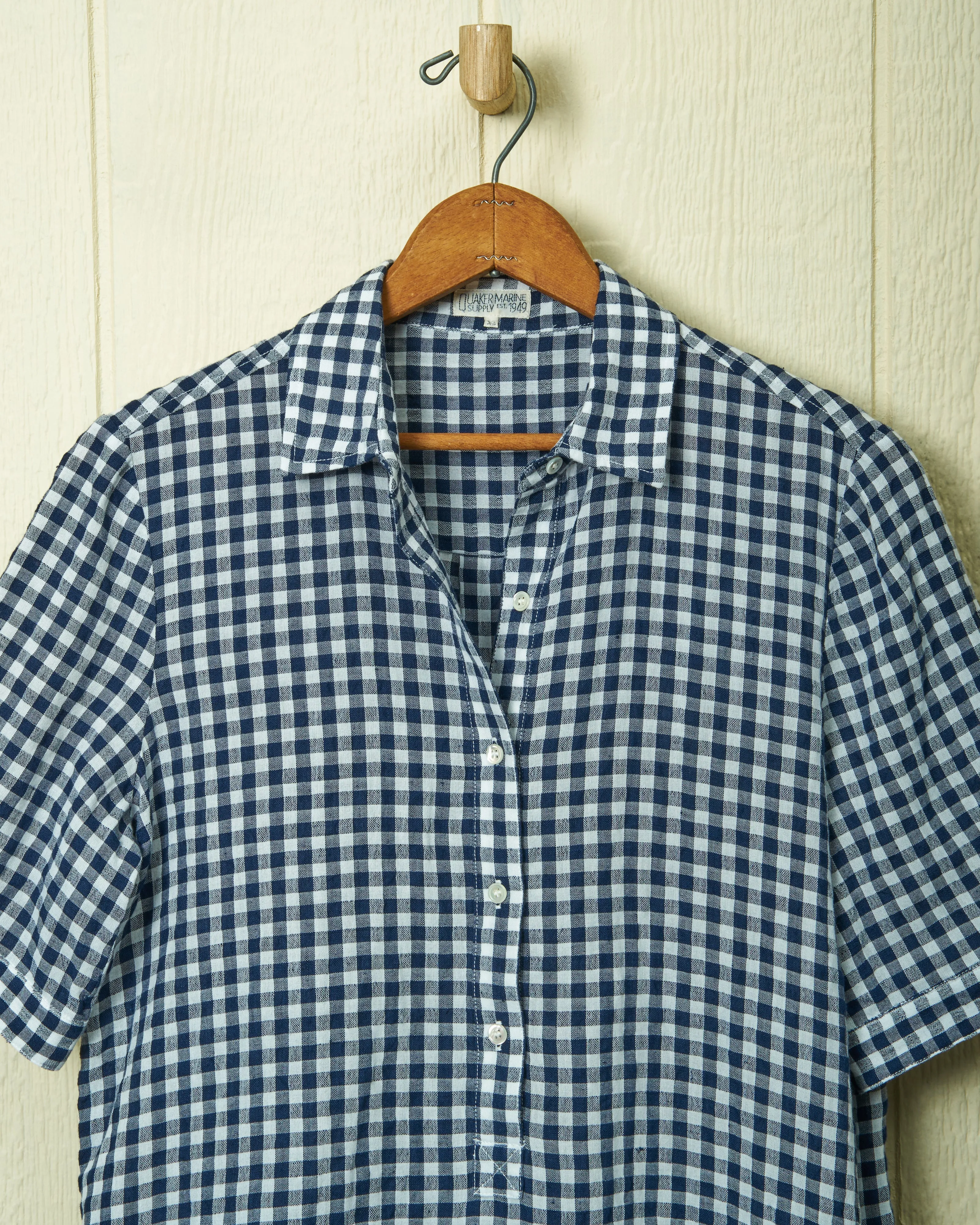 Beach Coverup in Navy Gingham Linen sold by Quaker Marine Supply product image thumbnail 4