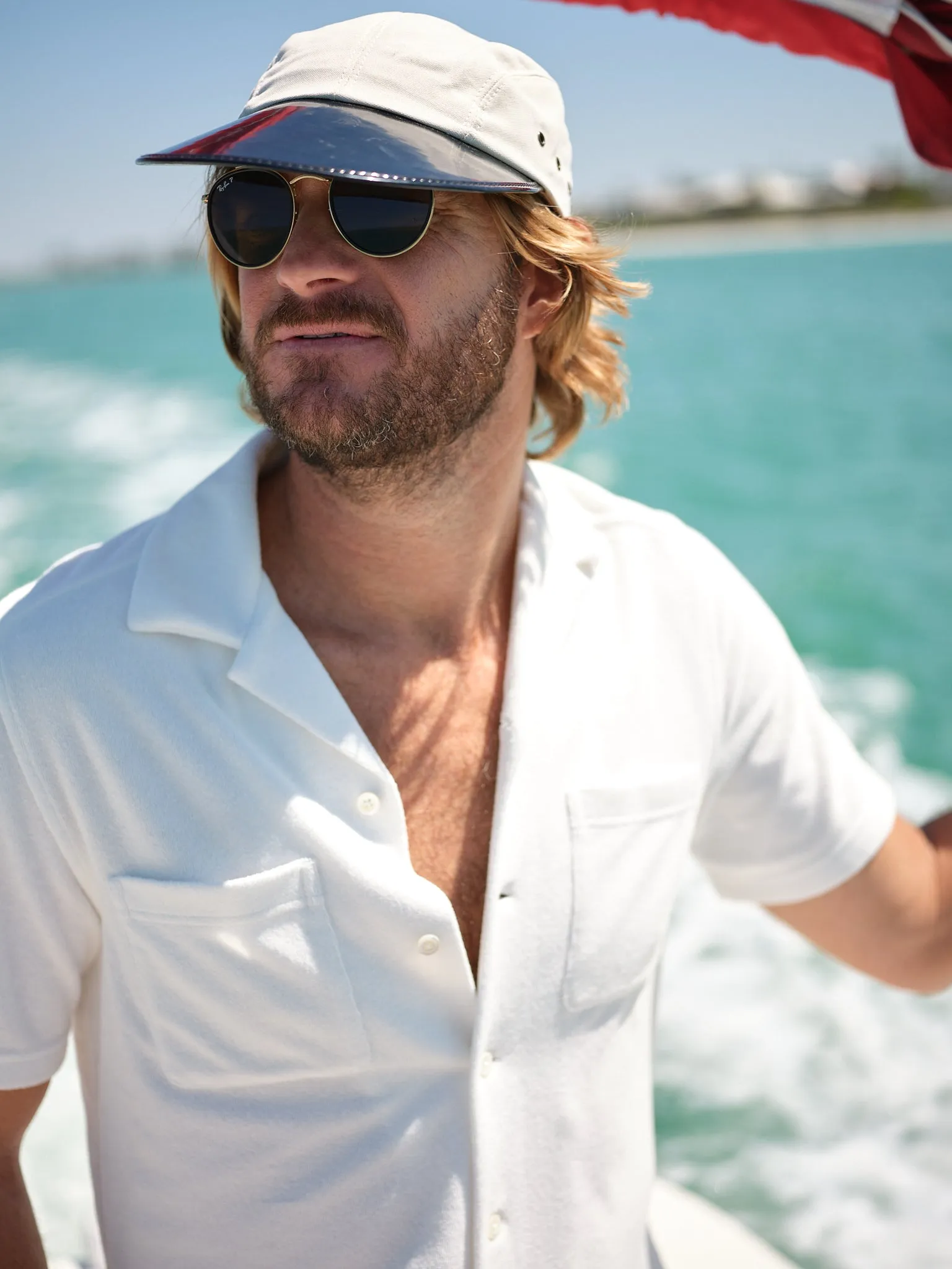 Summer Camp Shirt in White Terrycloth sold by Quaker Marine Supply product image thumbnail 2