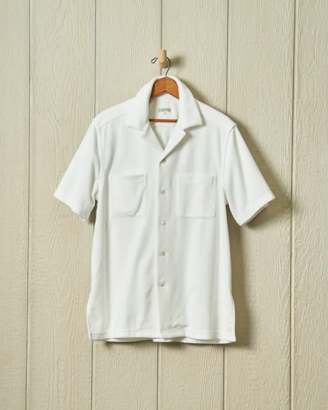 Summer Camp Shirt in White Terrycloth sold by Quaker Marine Supply