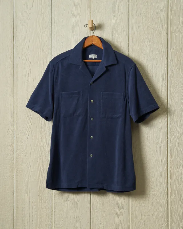 Summer Camp Shirt in Navy Terrycloth sold by Quaker Marine Supply