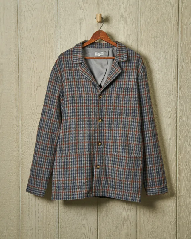 English Wool Loafer Jacket in Grey Gun Check sold by Quaker Marine Supply