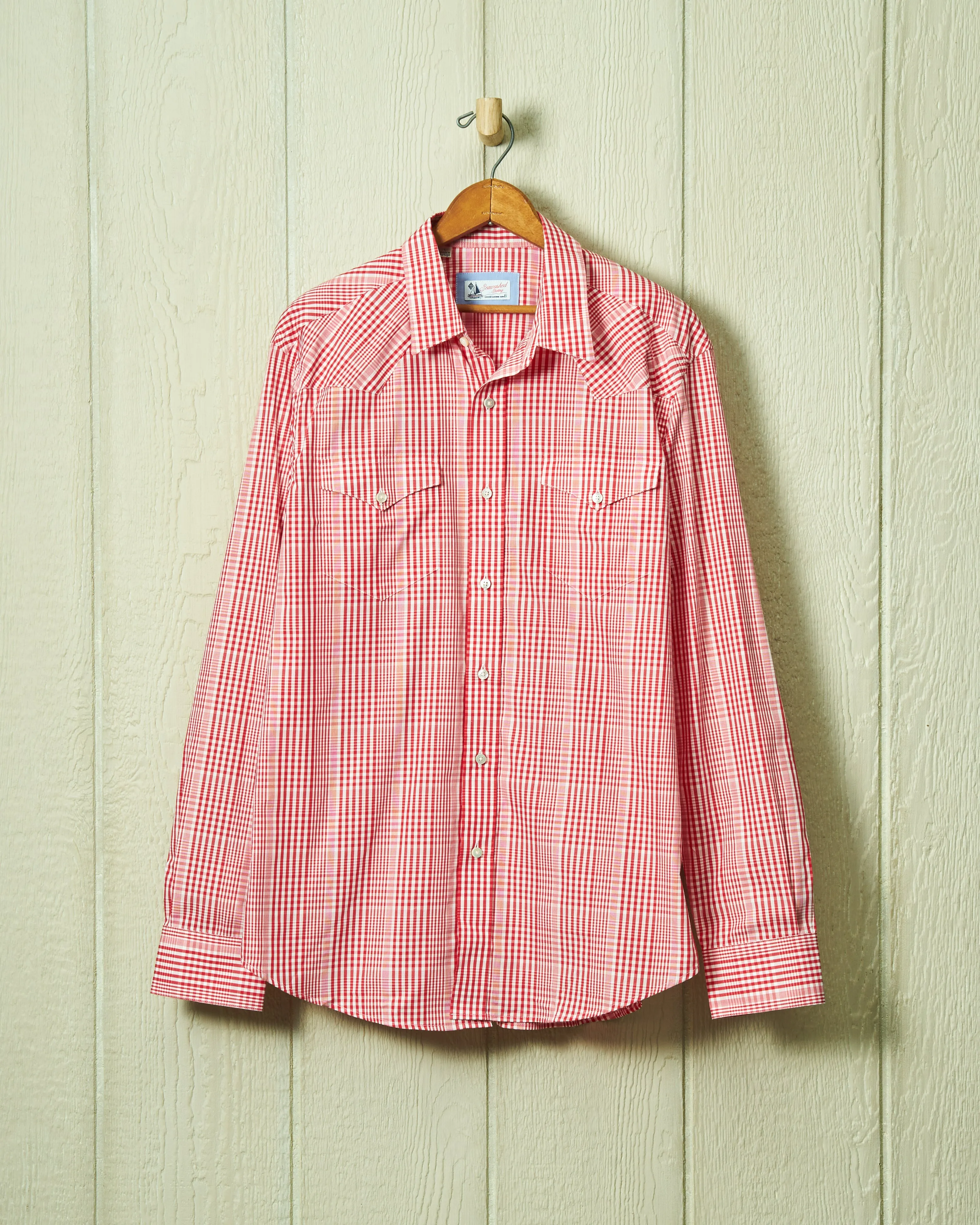 Western Sea-Washed Shirt in Red Glen Plaid sold by Quaker Marine Supply