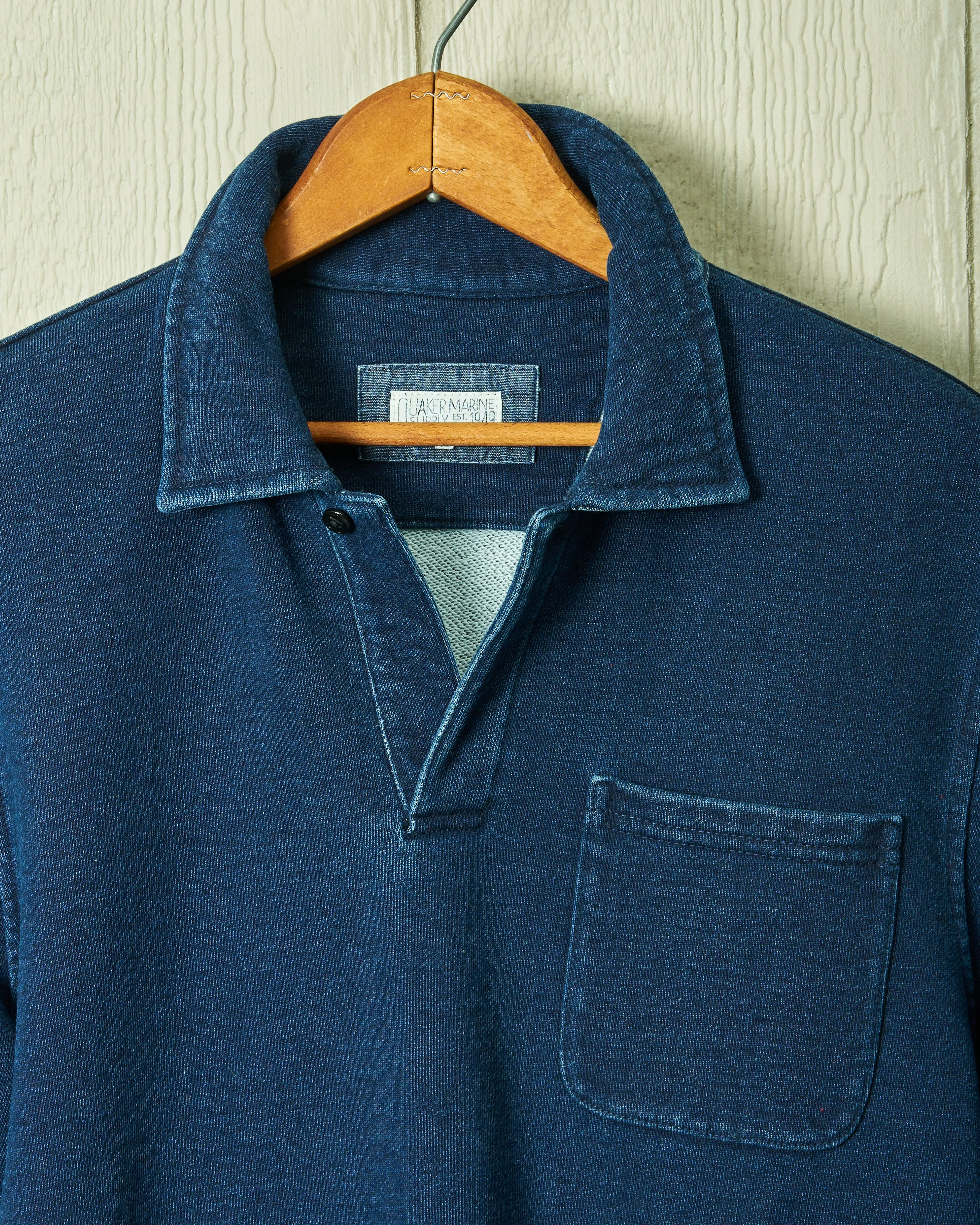 Acadia Polo in Dark Wash Indigo Loopback Terry sold by Quaker Marine Supply product image thumbnail 2