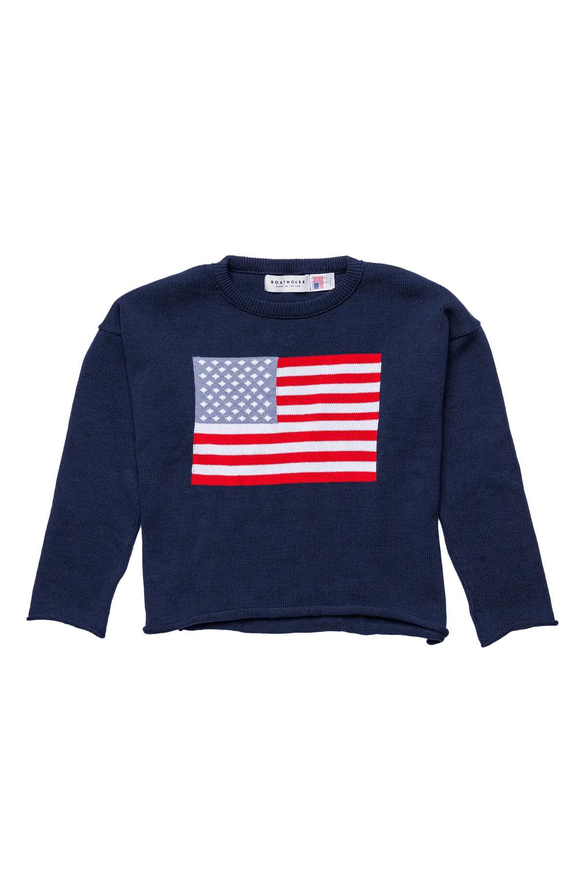 Women's American Flag Knit Cropped Crew sold by Boathouse Sports