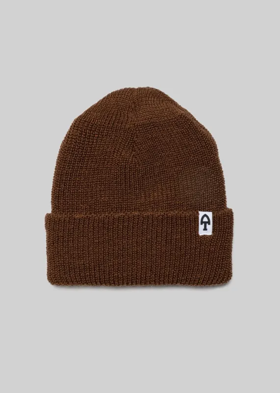 Merino Cardigan Stitch Beanie made by American Trench