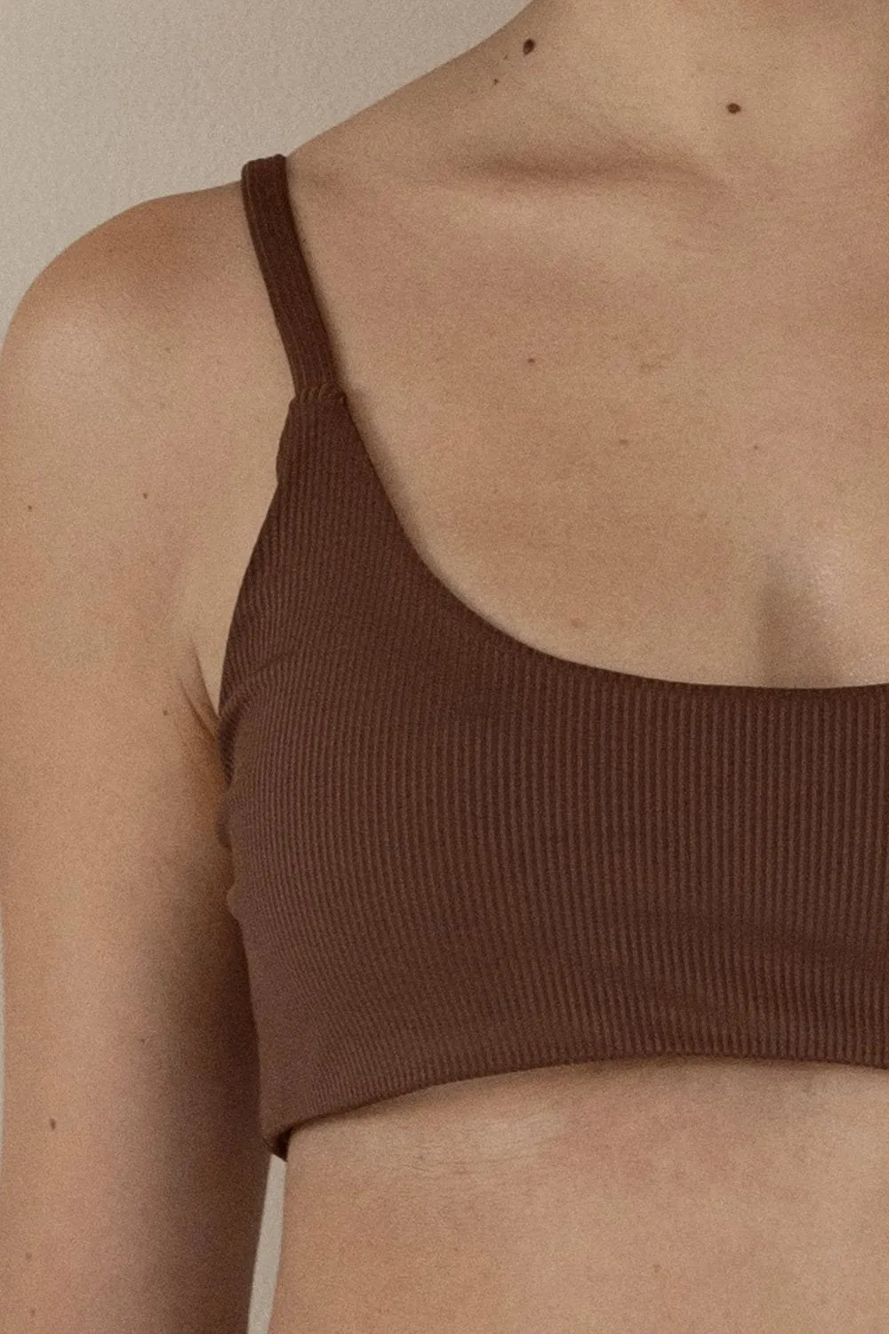 The Bralette Top - Ribbed Espresso sold by Londre Bodywear product image thumbnail 2