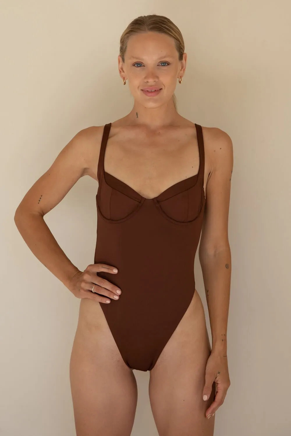 The Amalfi Underwire One Piece - Espresso sold by Londre Bodywear