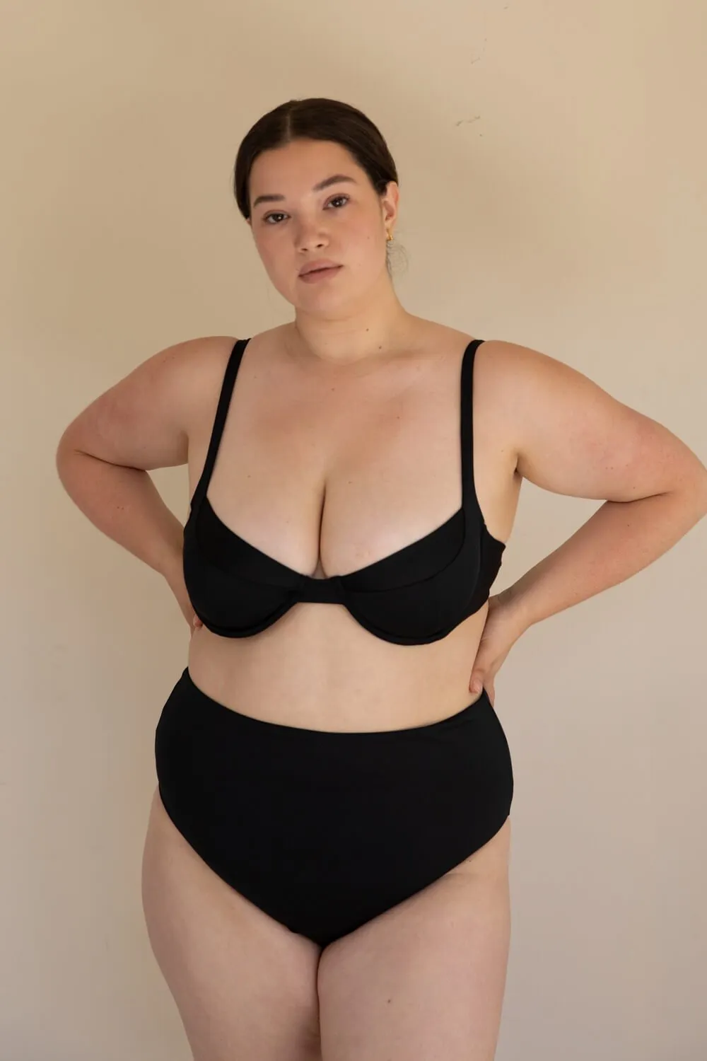 The Amalfi Underwire Tie Back Top - Matte Black sold by Londre Bodywear product image thumbnail 3