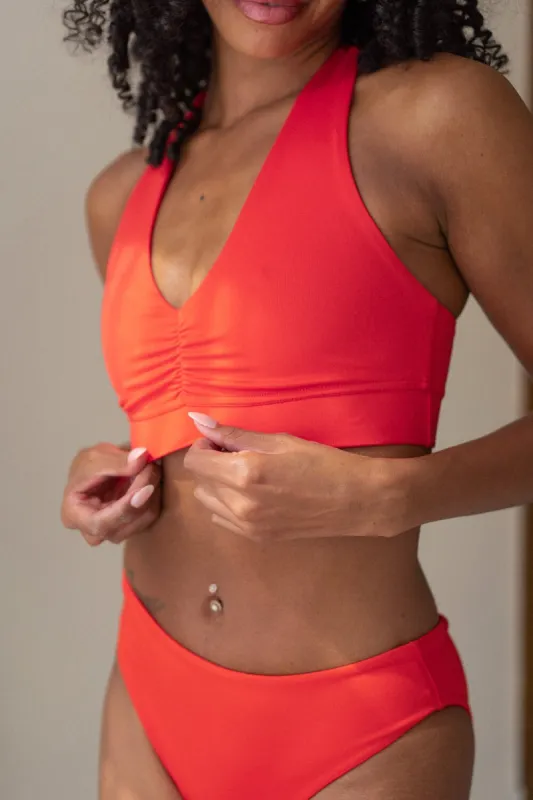 The Supportive Crossback Top - Fiesta Red sold by Londre Bodywear