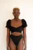 The Banded Scrunch Bottom - Matte Black sold by Londre Bodywear