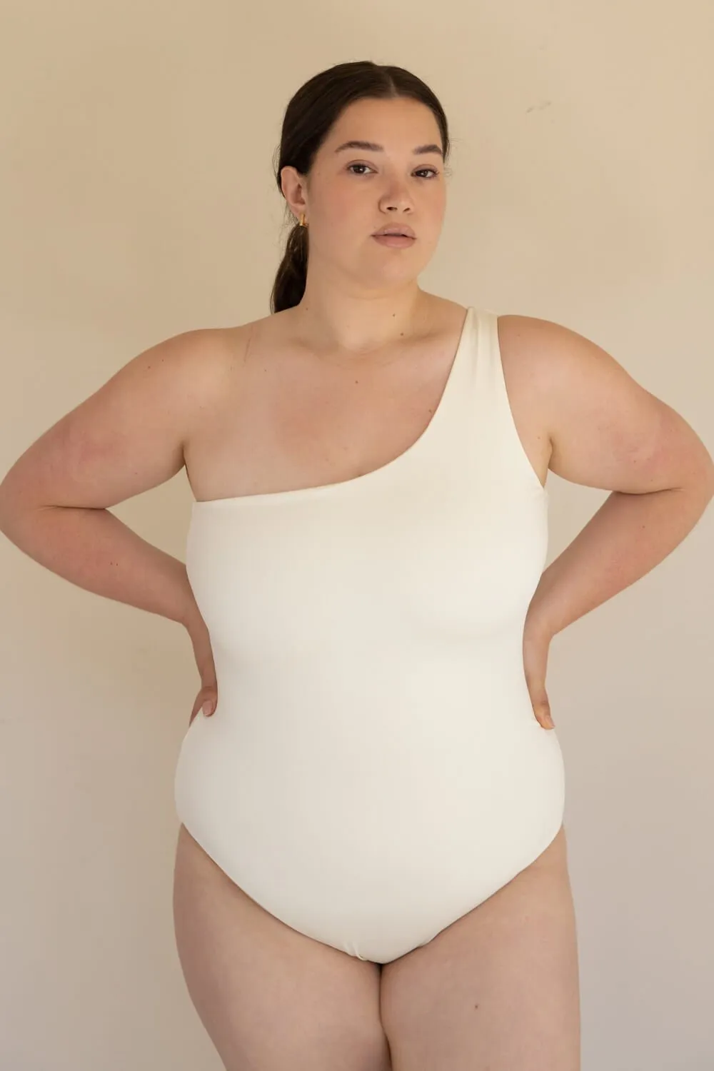 The One Shoulder One Piece - Cream sold by Londre Bodywear