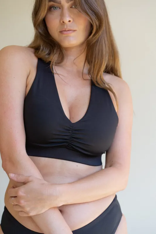 The Supportive Crossback Top - Matte Black sold by Londre Bodywear