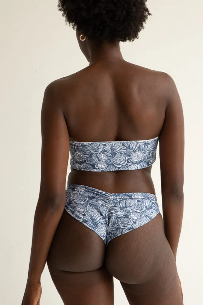 The High-Leg Scrunch Bottom - Fleurs De Nuit sold by Londre Bodywear