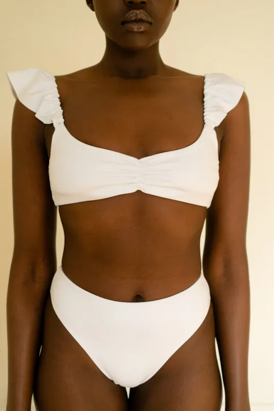 The Ruffle Top - Flat White sold by Londre Bodywear