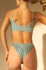 The Sleek Scrunch Bottoms - Deep Teal Stripe sold by Londre Bodywear