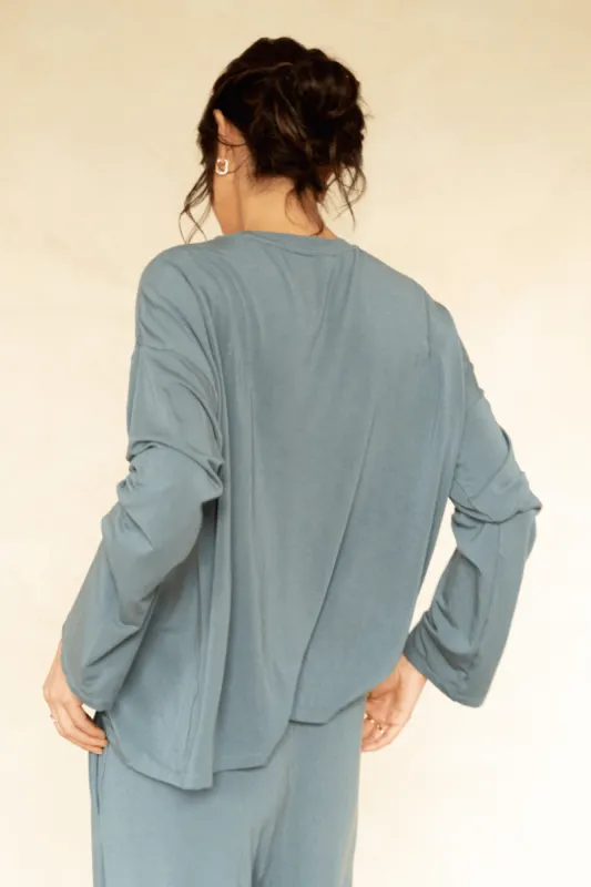 The Cool-Comf Lounge Oversized Long Sleeve - Misty Gray sold by Londre Bodywear