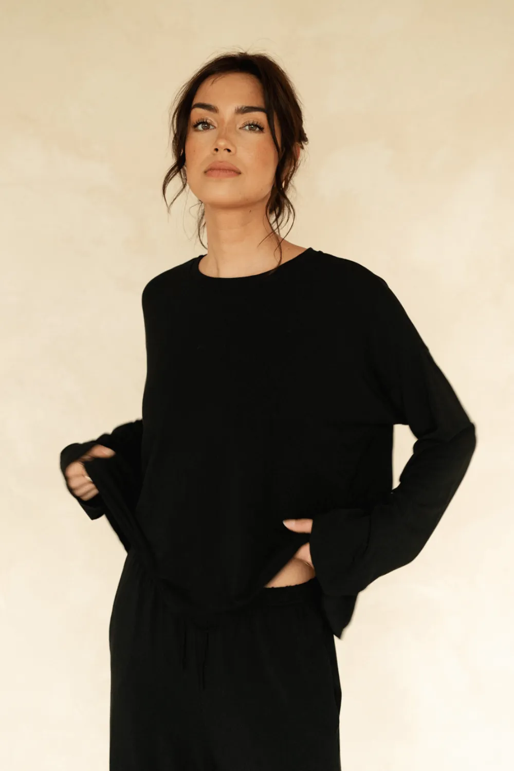 The Cool-Comf Lounge Oversized Long Sleeve - Matte Black sold by Londre Bodywear product image thumbnail 2