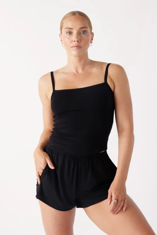 The Cool-Comf Cami Tank - Matte Black sold by Londre Bodywear