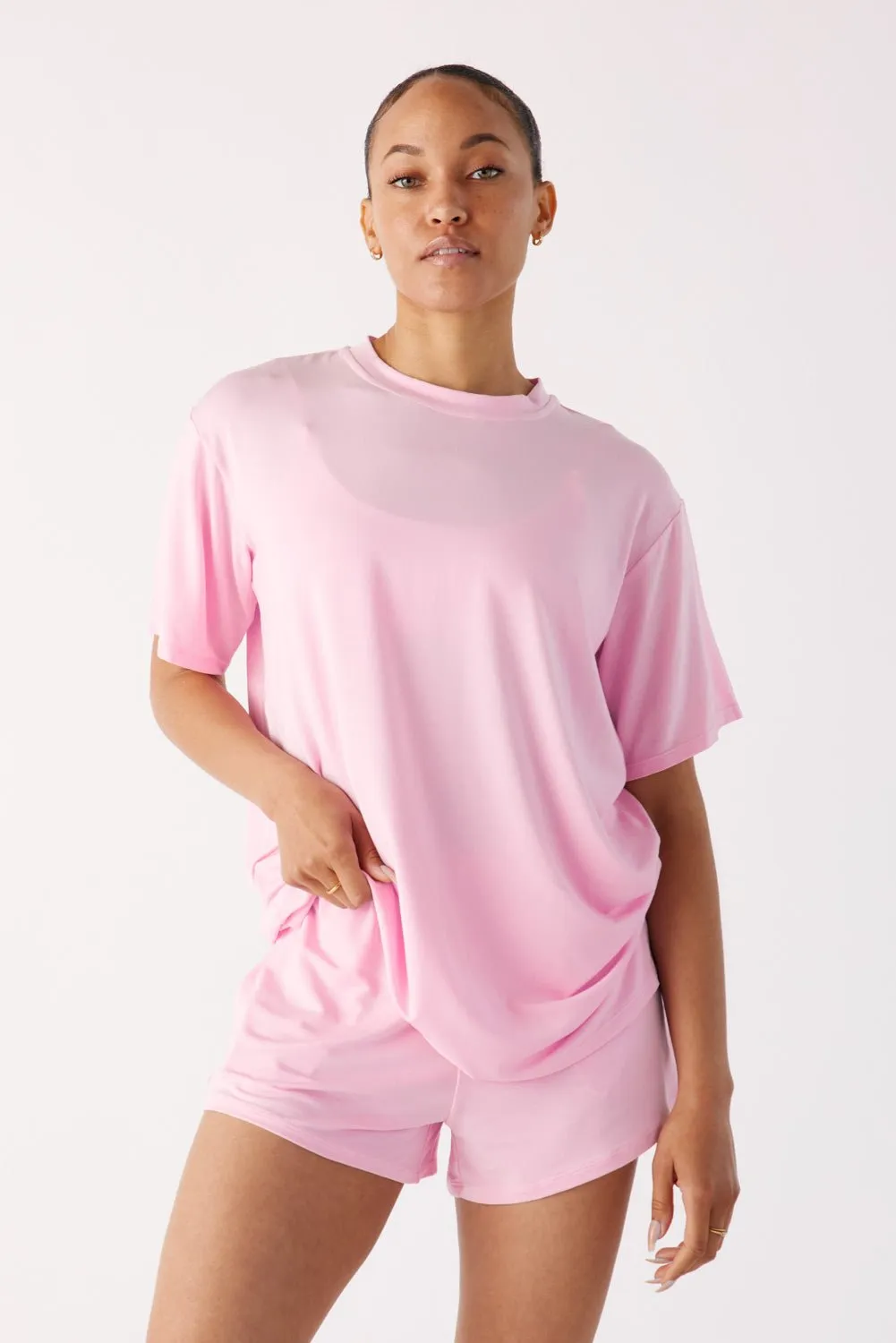 The Cool-Comf Lounge T-Shirt - Peony Pink sold by Londre Bodywear