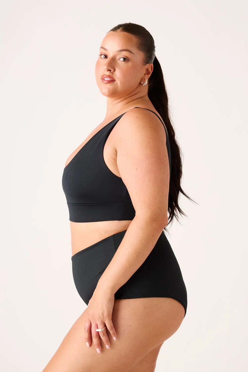The High-Waisted Surf Bottom - Matte Black sold by Londre Bodywear product image thumbnail 4