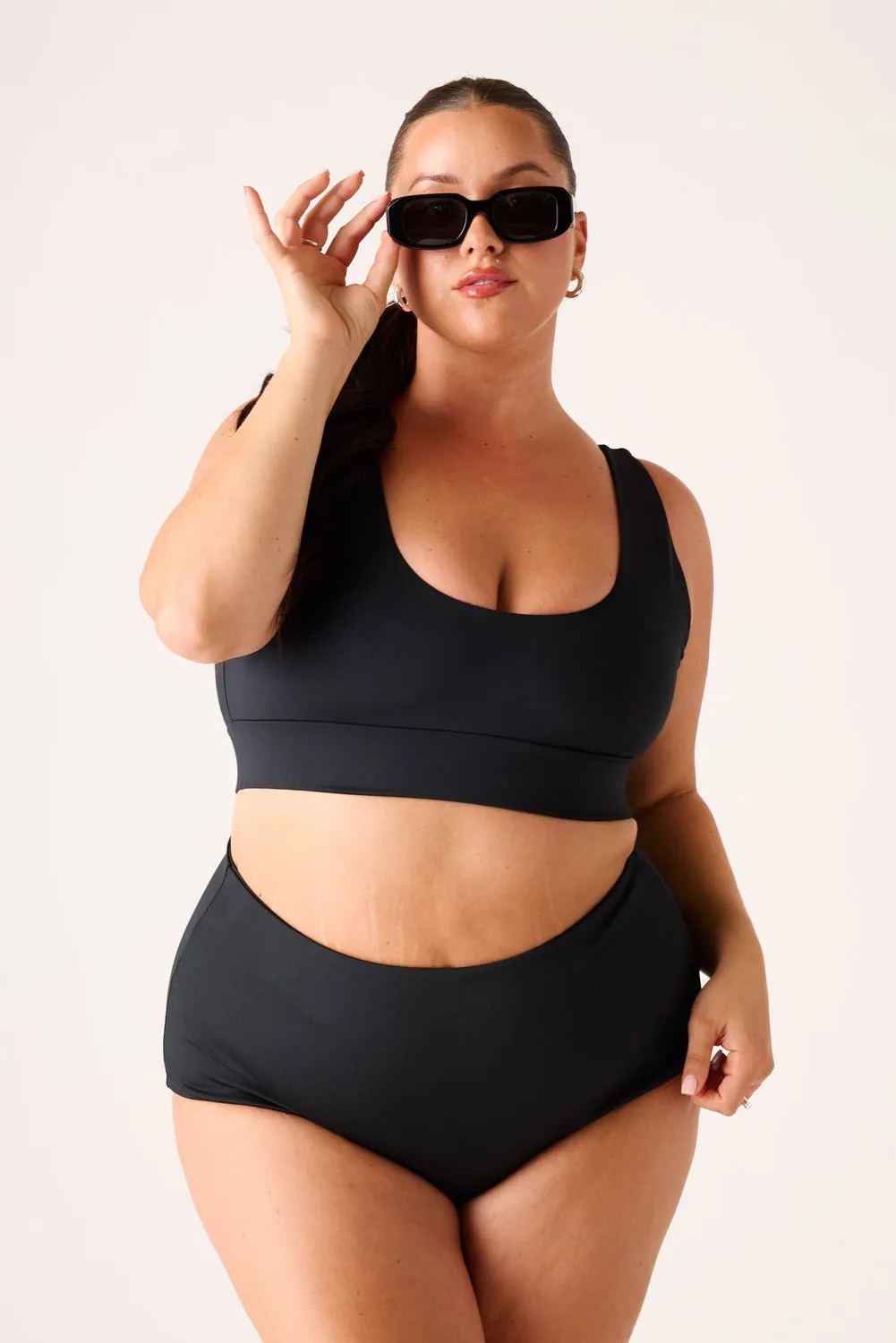 The High-Waisted Surf Bottom - Matte Black sold by Londre Bodywear product image thumbnail 3