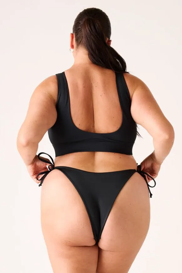 The Side Tie Bottoms - Matte Black sold by Londre Bodywear product image thumbnail 5