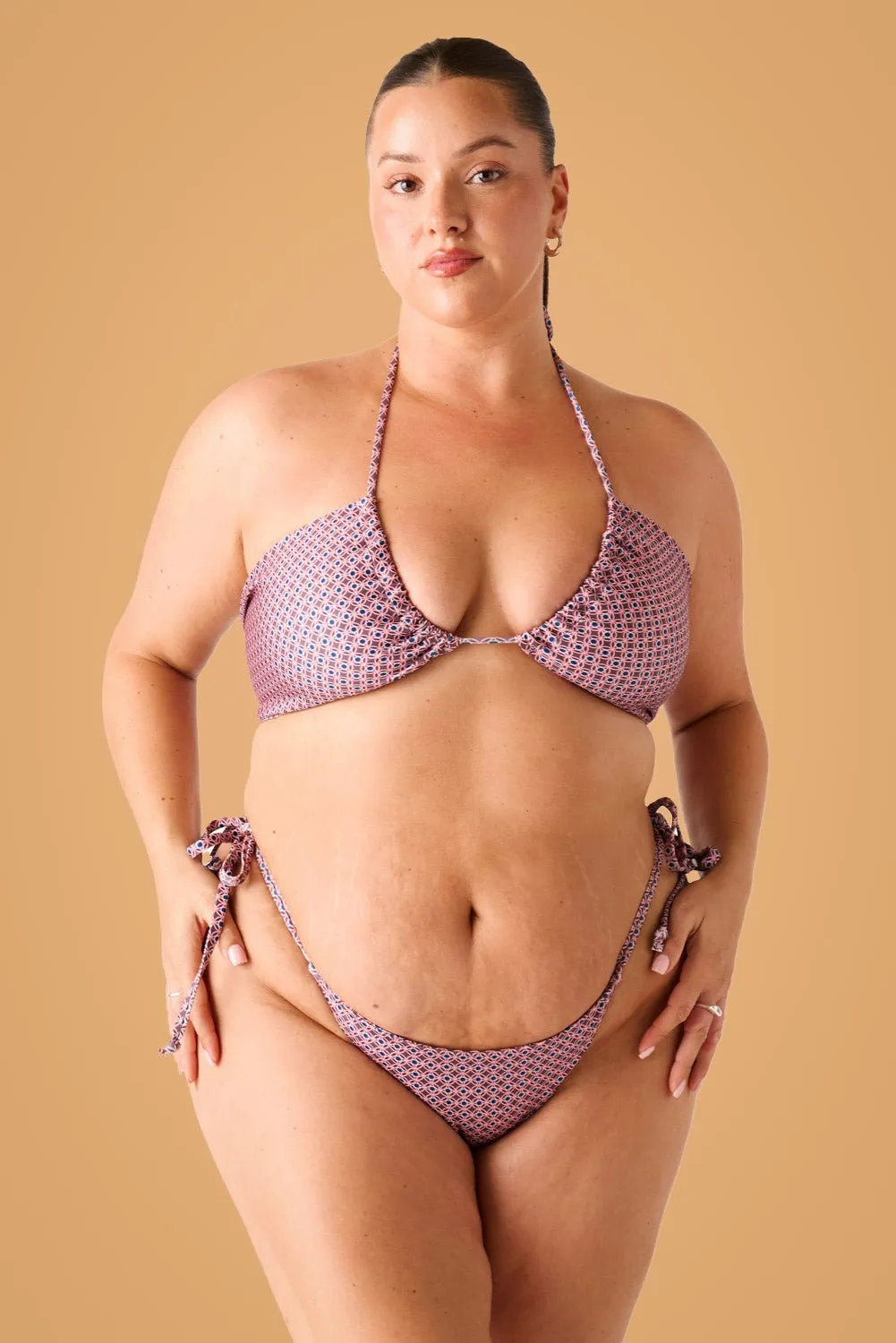 The Side Tie Bottoms - Aegean Geo sold by Londre Bodywear product image thumbnail 3