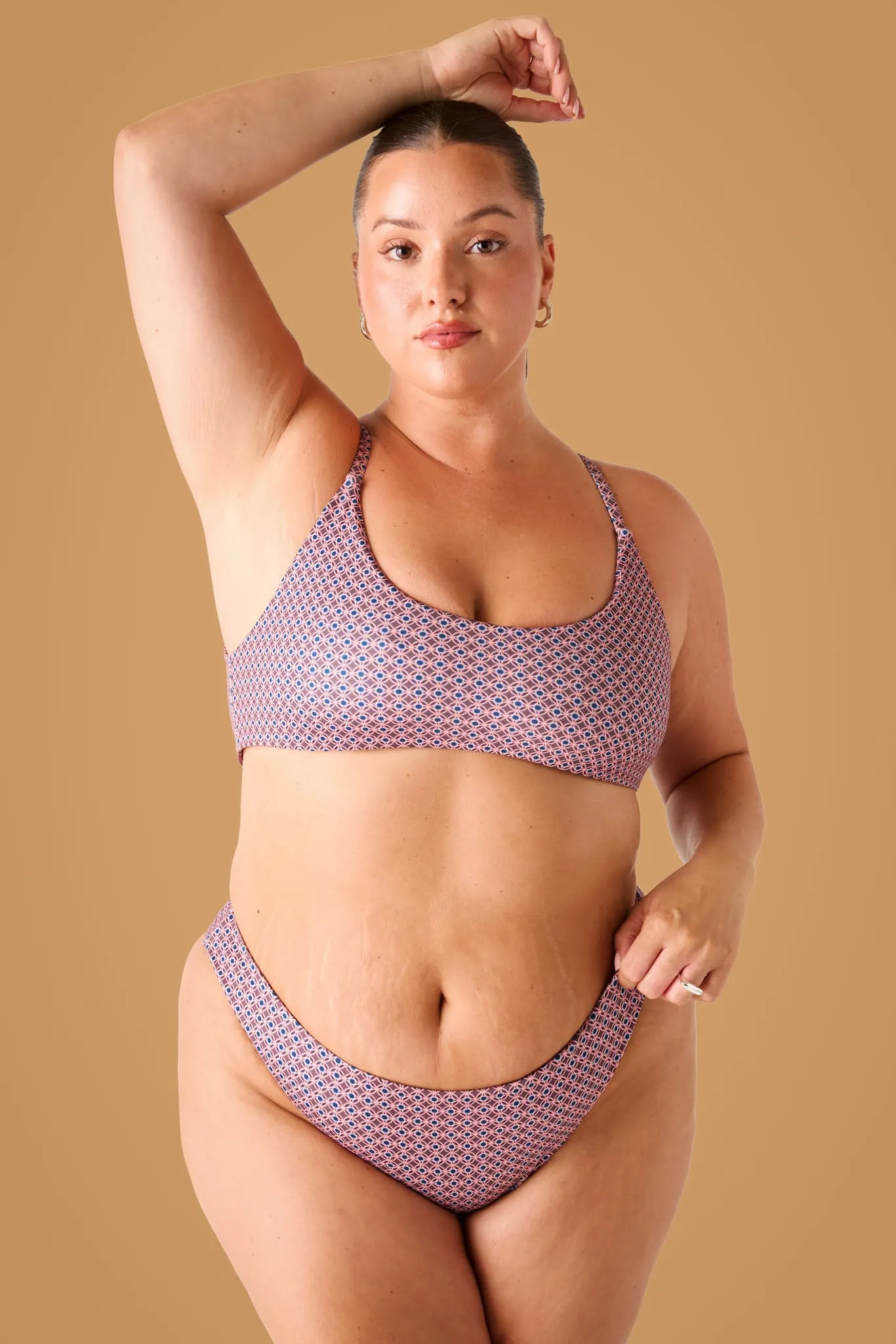 The Adjustable Bralette Top - Aegean Geo sold by Londre Bodywear