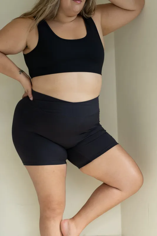 The Scrunch Bum Biker Short - Matte Black sold by Londre Bodywear