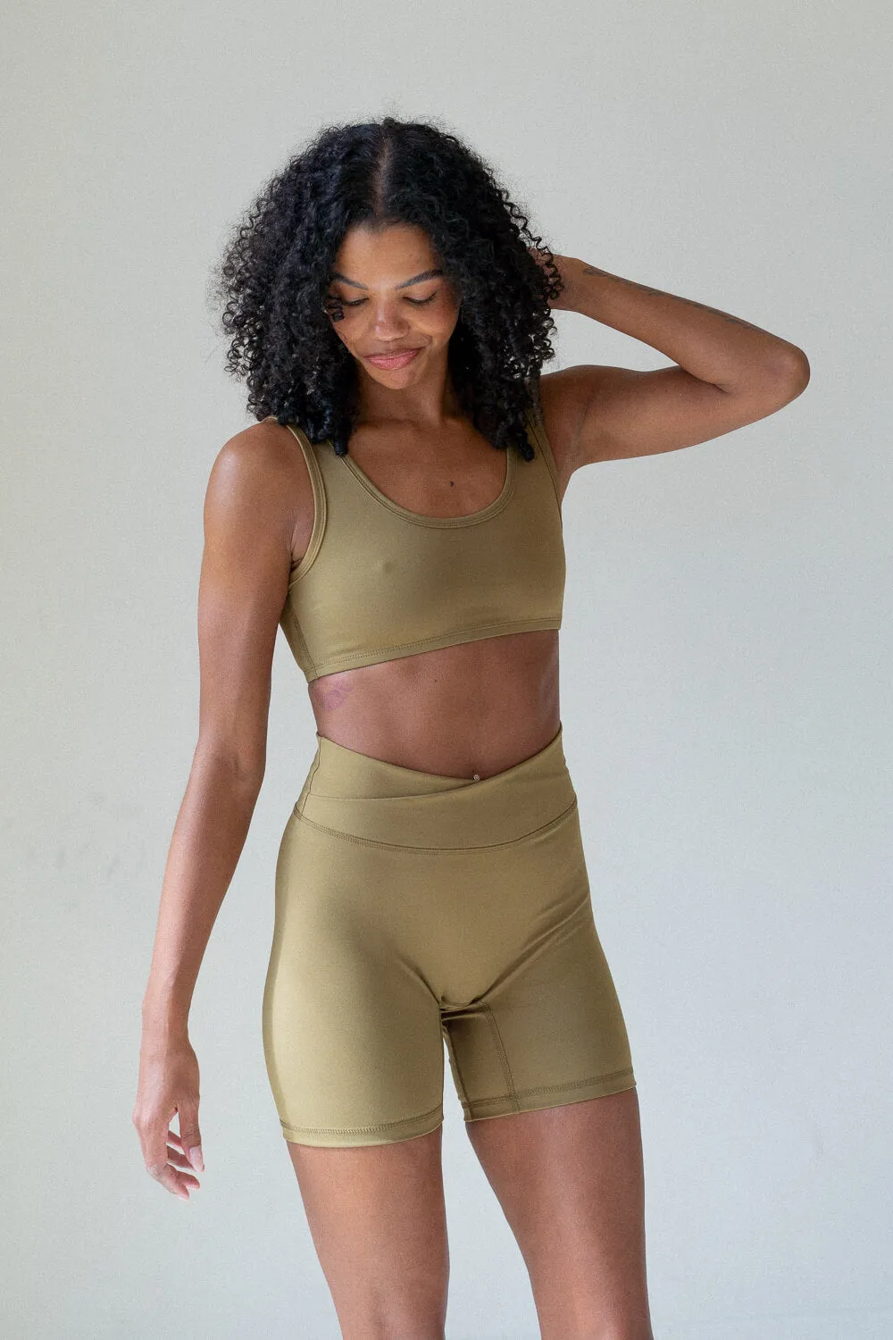 The Scrunch Bum Biker Short - Olive Green sold by Londre Bodywear product image thumbnail 4