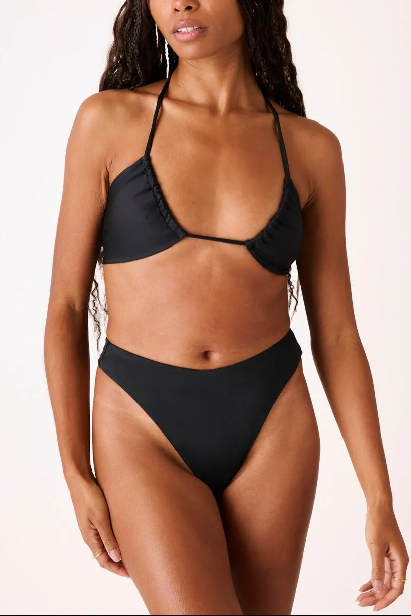 The Thong Bottom - Matte Black sold by Londre Bodywear