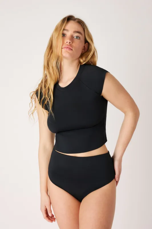 The Short Sleeve Surf Top - Matte Black made by Londre Bodywear