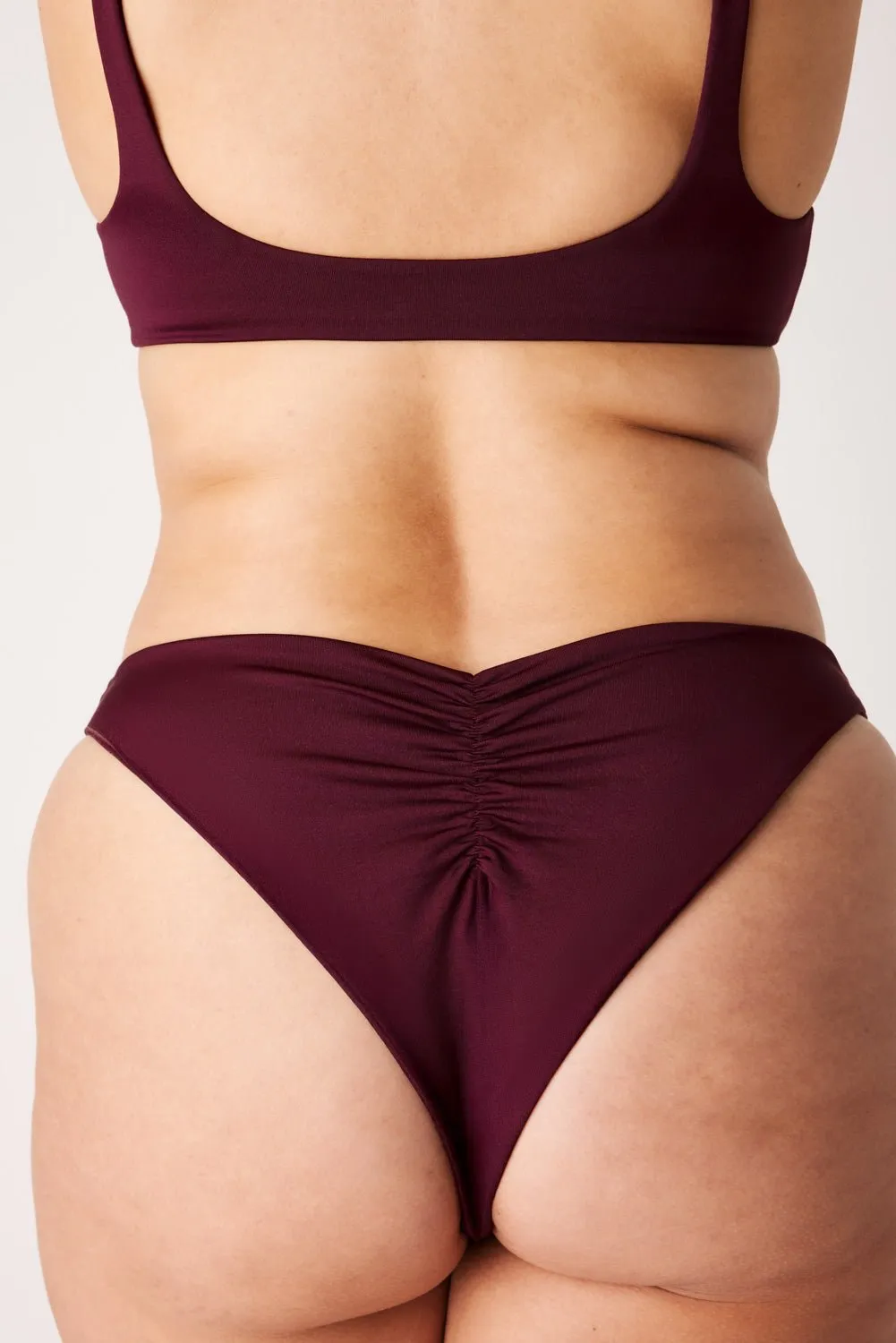 The Sleek Scrunch Bottoms - Dark Cherry sold by Londre Bodywear product image thumbnail 4