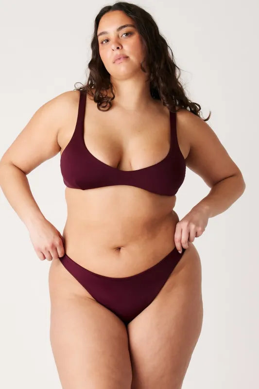 The Sleek Scrunch Bottoms - Dark Cherry made by Londre Bodywear