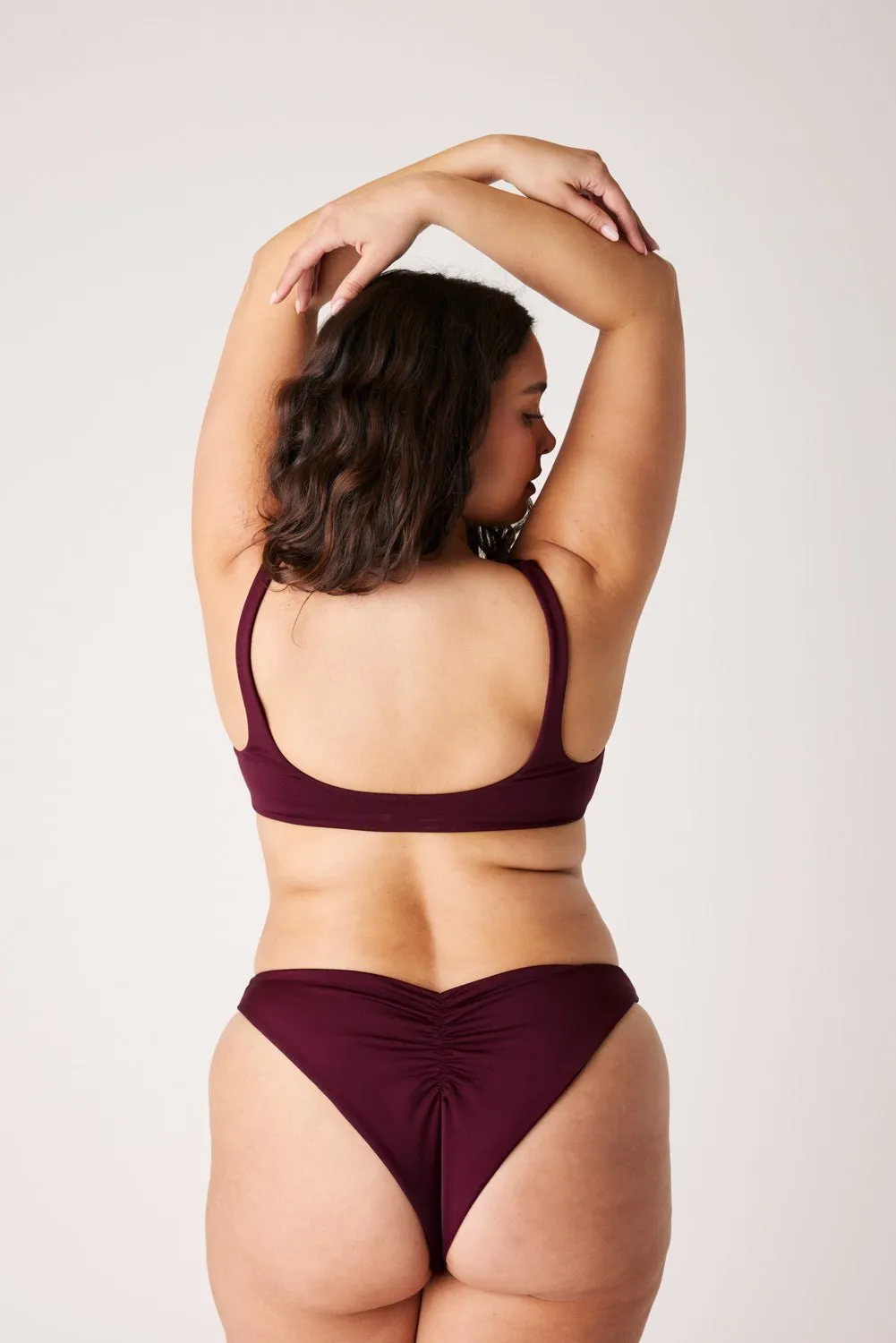The Sleek Scrunch Bottoms - Dark Cherry sold by Londre Bodywear product image thumbnail 2