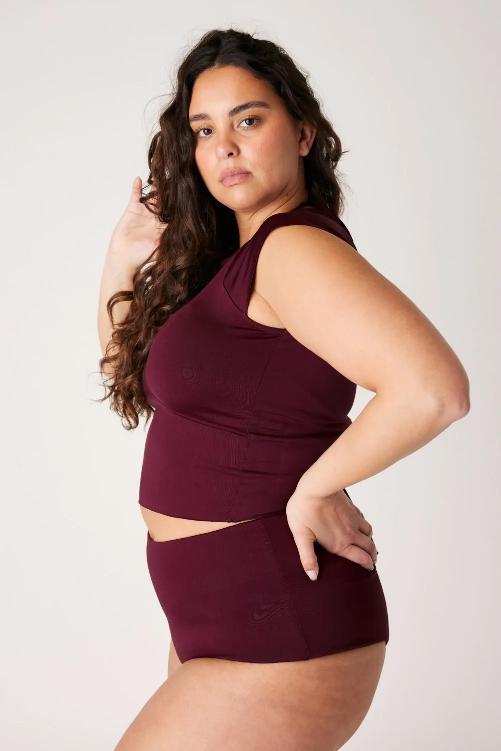 The Short Sleeve Surf Top - Dark Cherry sold by Londre Bodywear product image thumbnail 3
