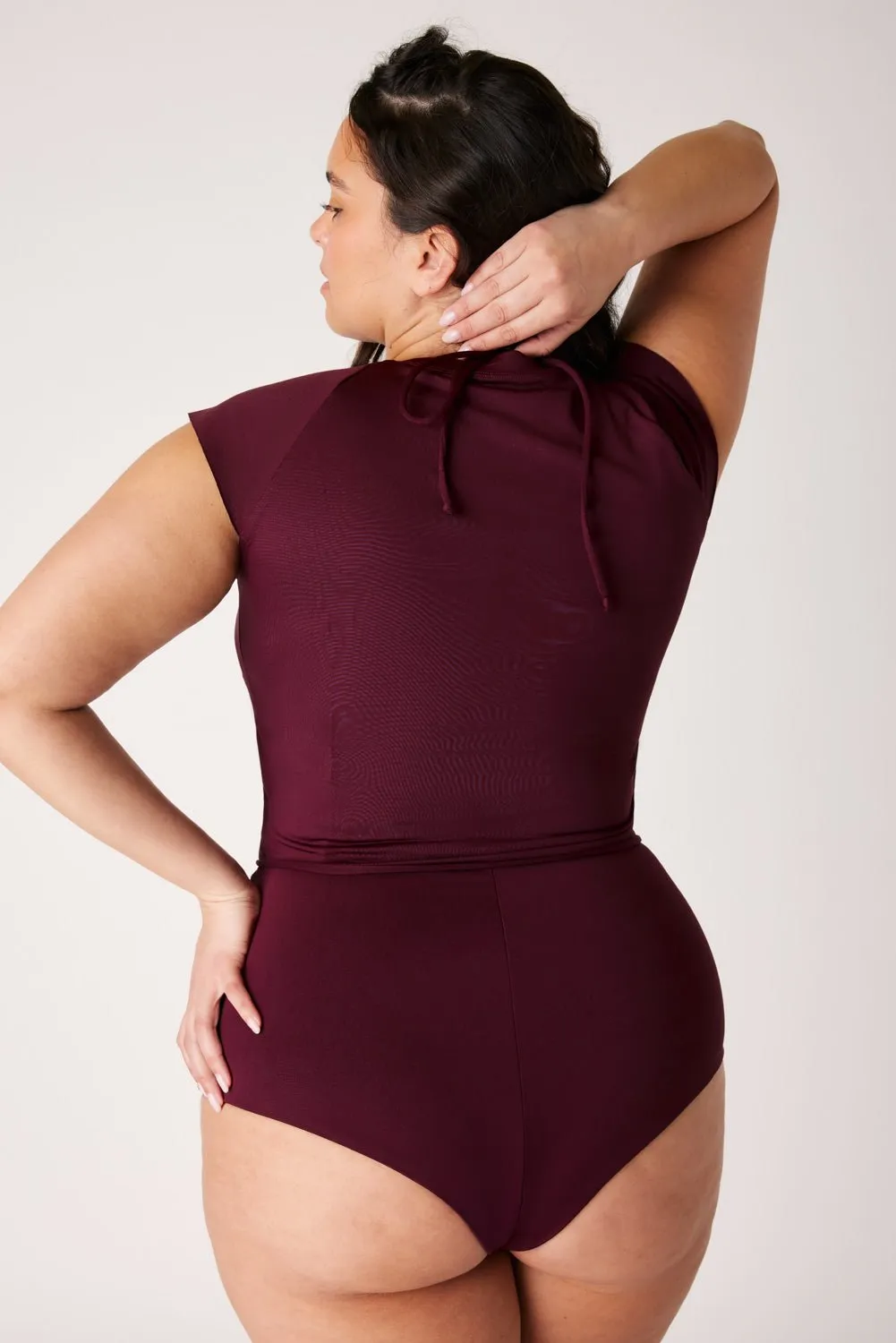 The Short Sleeve Surf Top - Dark Cherry sold by Londre Bodywear product image thumbnail 5