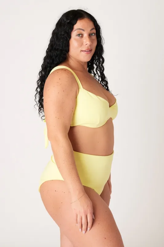 The High-Waisted Scrunch Bottoms - Butter Yellow made by Londre Bodywear