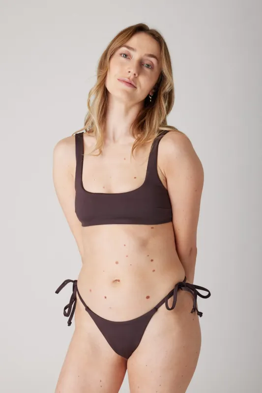 The Side Tie Bottoms - Cocoa made by Londre Bodywear