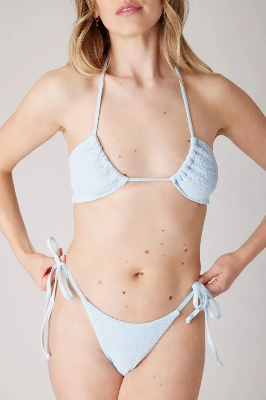 The Side Tie Bottoms - Powder Blue Ripple made by Londre Bodywear