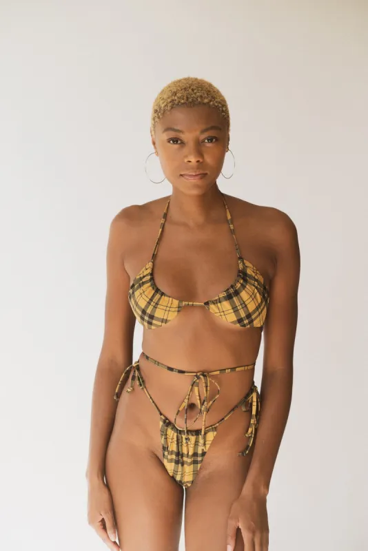 The Ruched Drawstring Bottom - As If Plaid sold by Londre Bodywear