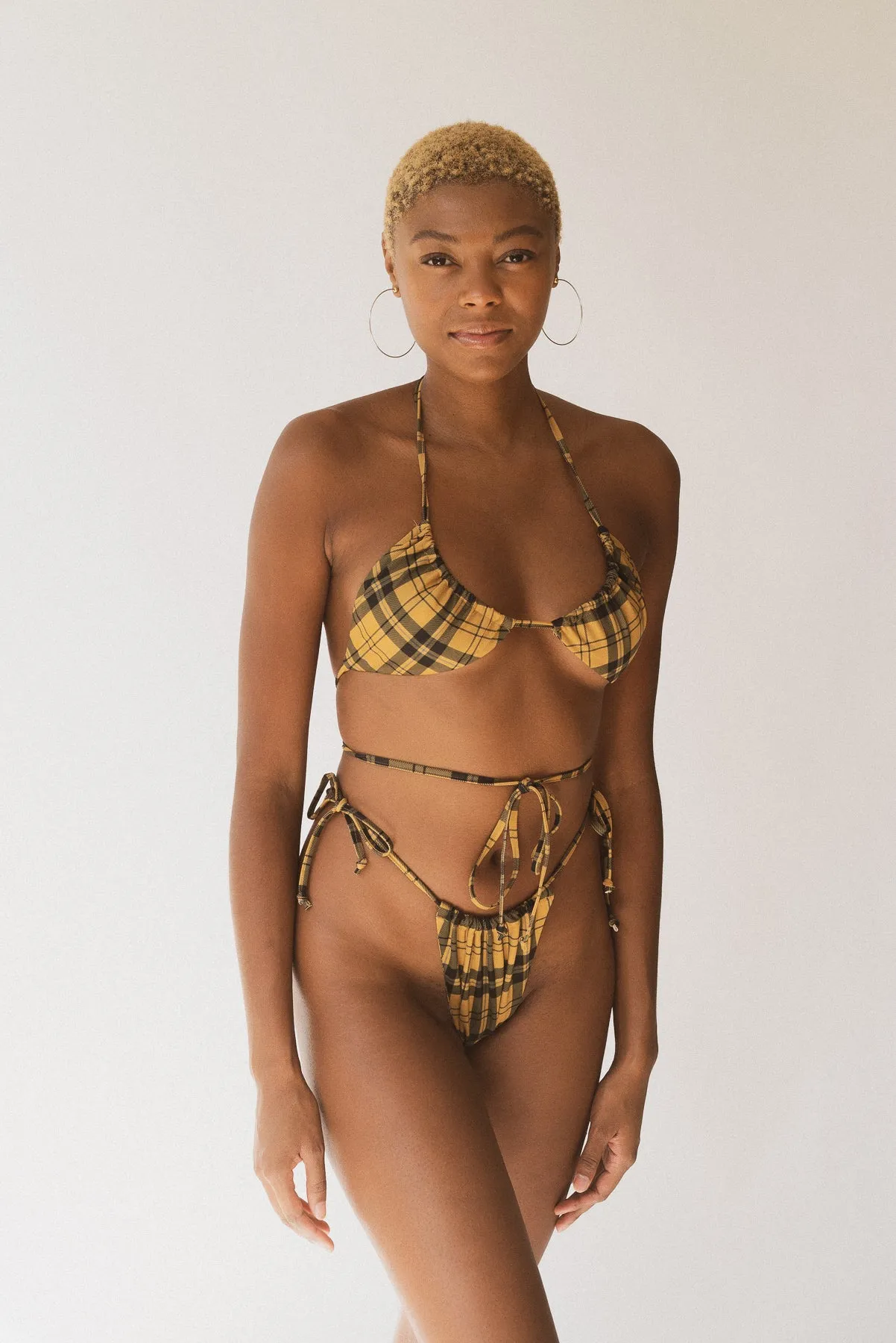 The Ruched Drawstring Bottom - As If Plaid sold by Londre Bodywear product image thumbnail 2