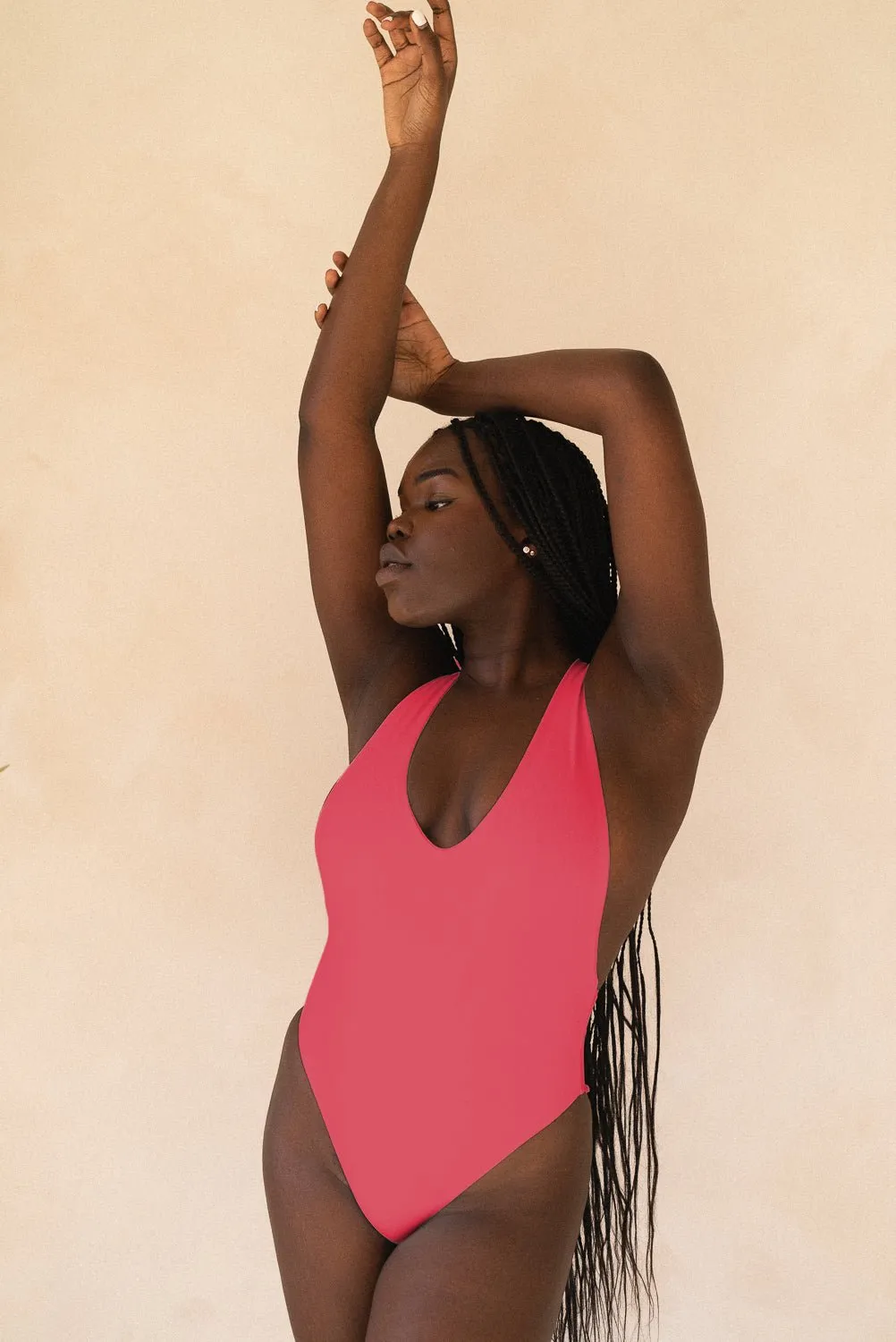 The Crossback One Piece - Fuego Pink sold by Londre Bodywear product image thumbnail 3