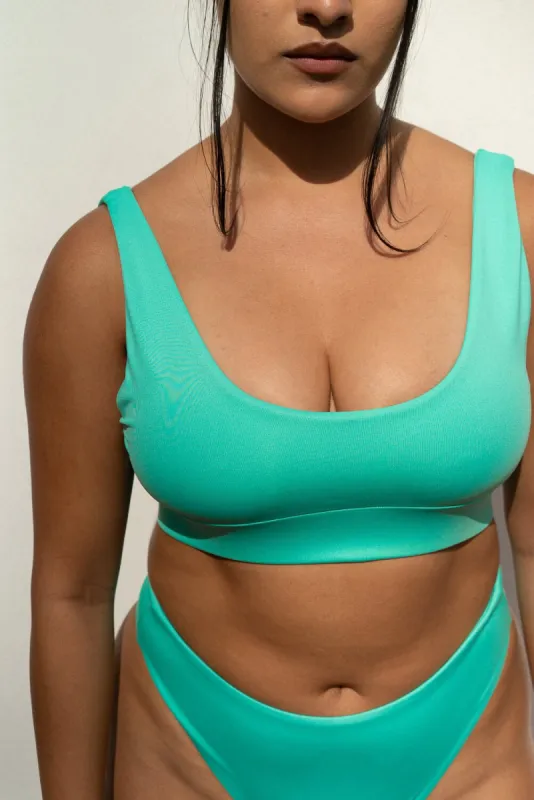 The Sport Scoop Top - Aquamarine sold by Londre Bodywear