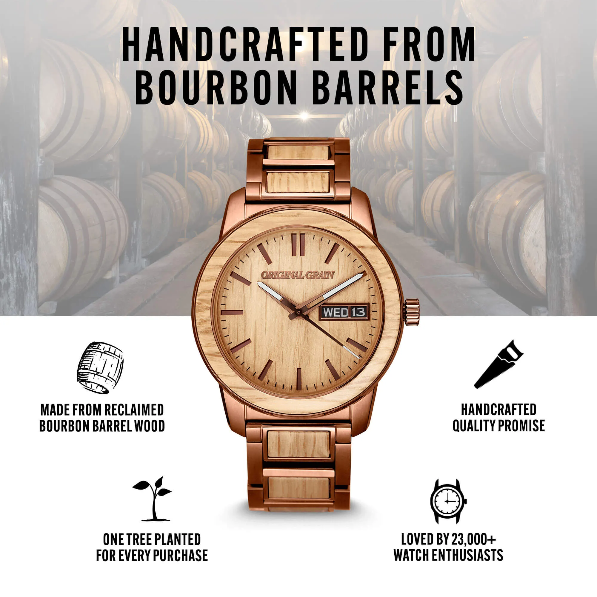 Whiskey Espresso Barrel 42mm sold by Original Grain product image thumbnail 2
